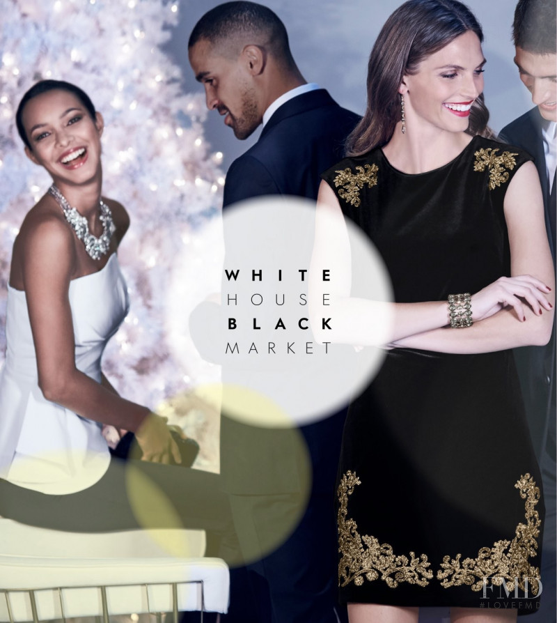 Lais Ribeiro featured in  the White House|Black Market advertisement for Christmas 2018
