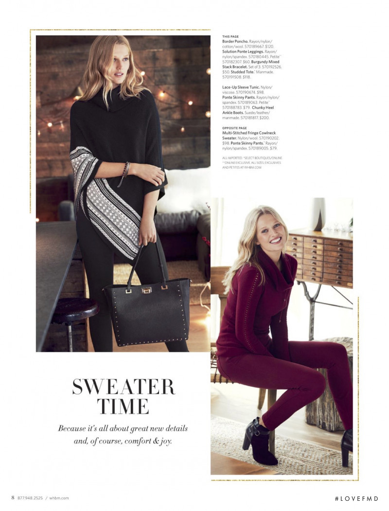 Toni Garrn featured in  the White House|Black Market advertisement for Holiday 2016