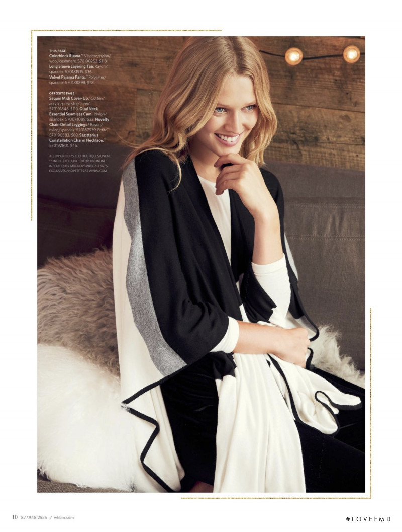 Toni Garrn featured in  the White House|Black Market advertisement for Holiday 2016