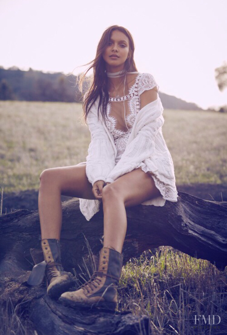 Lais Ribeiro featured in  the For Love & Lemons lookbook for Spring 2017