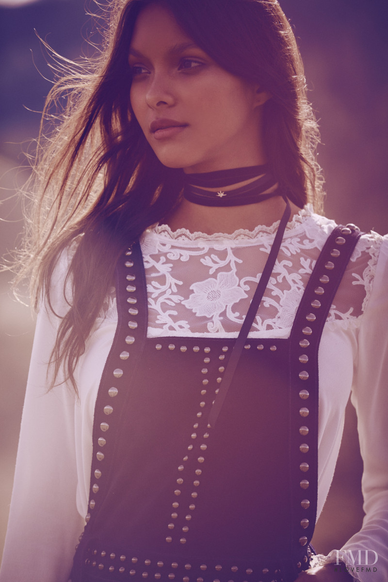 Lais Ribeiro featured in  the For Love & Lemons Wildflower lookbook for Fall 2016