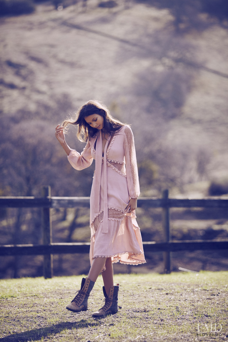 Lais Ribeiro featured in  the For Love & Lemons Wildflower lookbook for Fall 2016