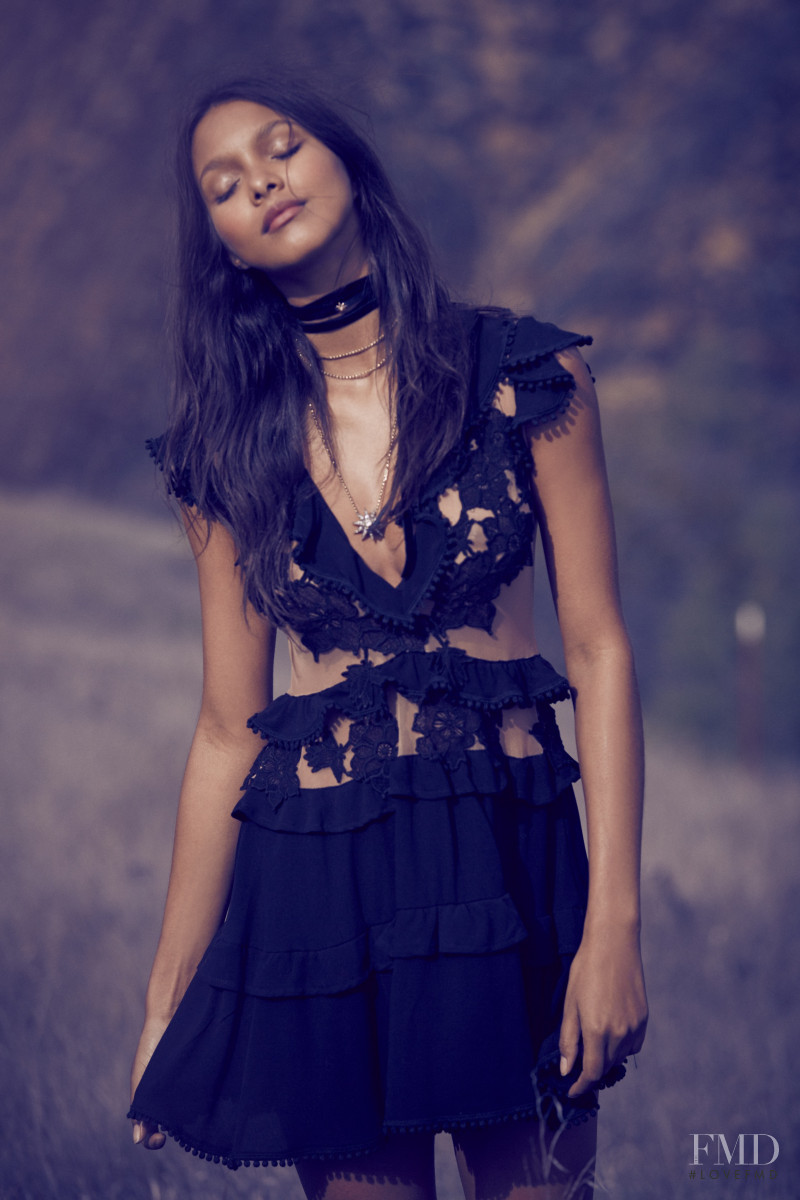 Lais Ribeiro featured in  the For Love & Lemons Wildflower lookbook for Fall 2016