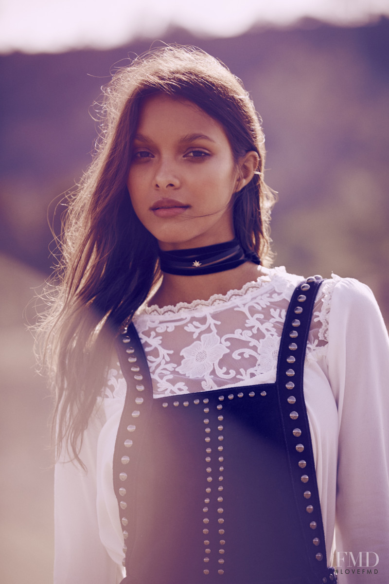 Lais Ribeiro featured in  the For Love & Lemons Wildflower lookbook for Fall 2016