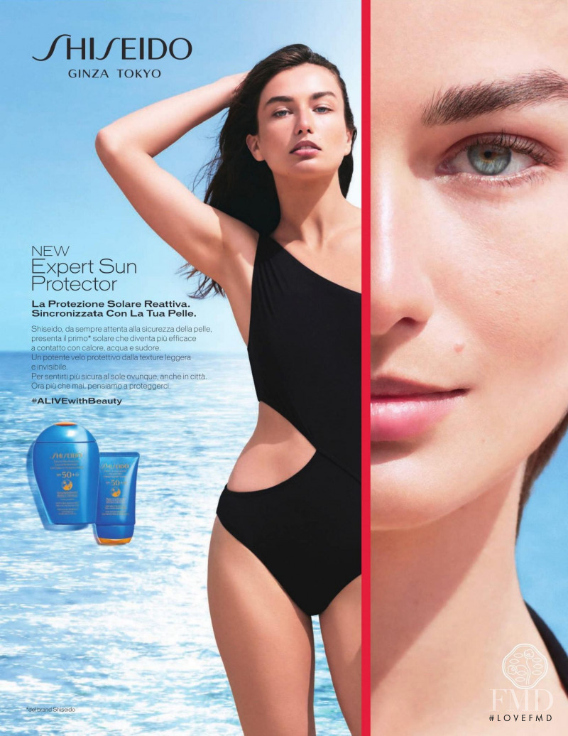 Andreea Diaconu featured in  the Shiseido advertisement for Summer 2020