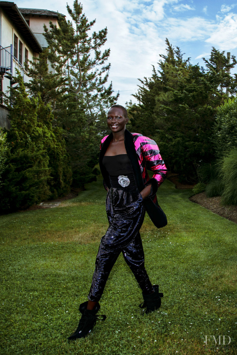 Angok Mayen featured in  the Alexandre Vauthier lookbook for Autumn/Winter 2020