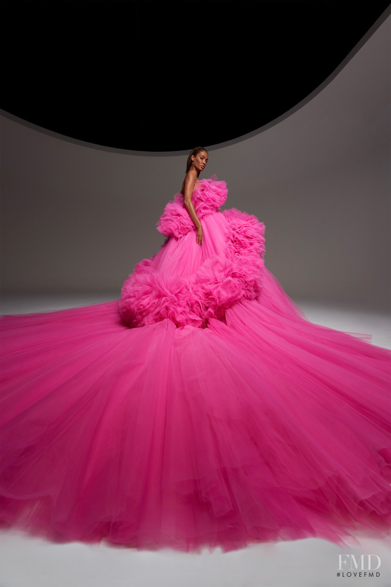 Joan Smalls featured in  the Giambattista Valli Haute Couture lookbook for Autumn/Winter 2020