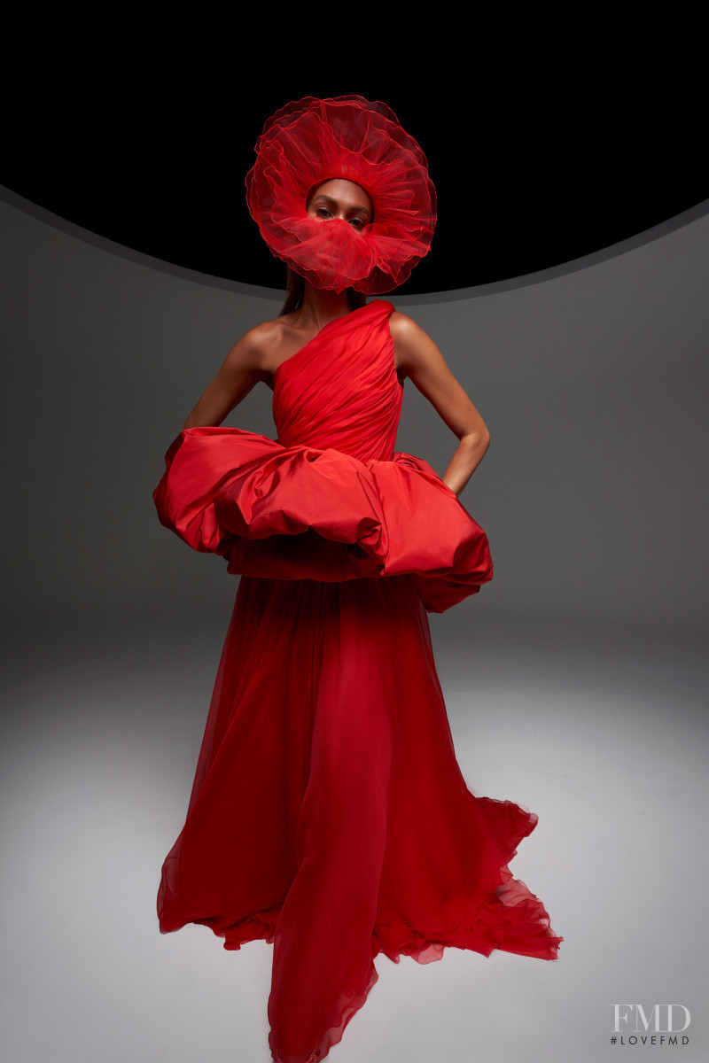 Joan Smalls featured in  the Giambattista Valli Haute Couture lookbook for Autumn/Winter 2020