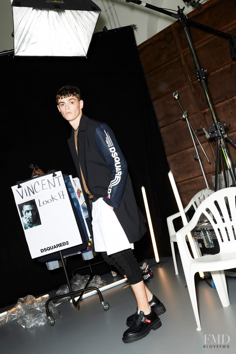 Mattia Giovannoni featured in  the DSquared2 lookbook for Resort 2021