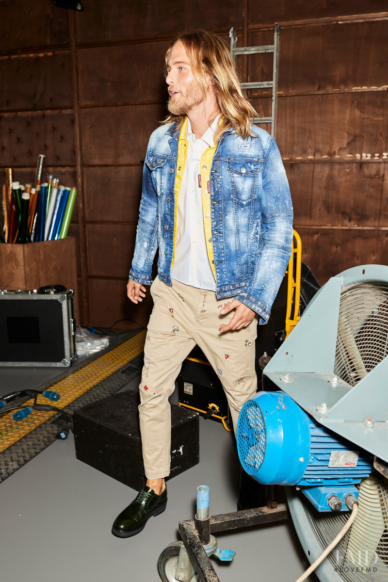 Luke Maehlmann featured in  the DSquared2 lookbook for Resort 2021