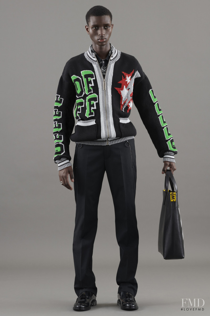 Oumar Goumballa featured in  the Off-White lookbook for Resort 2021