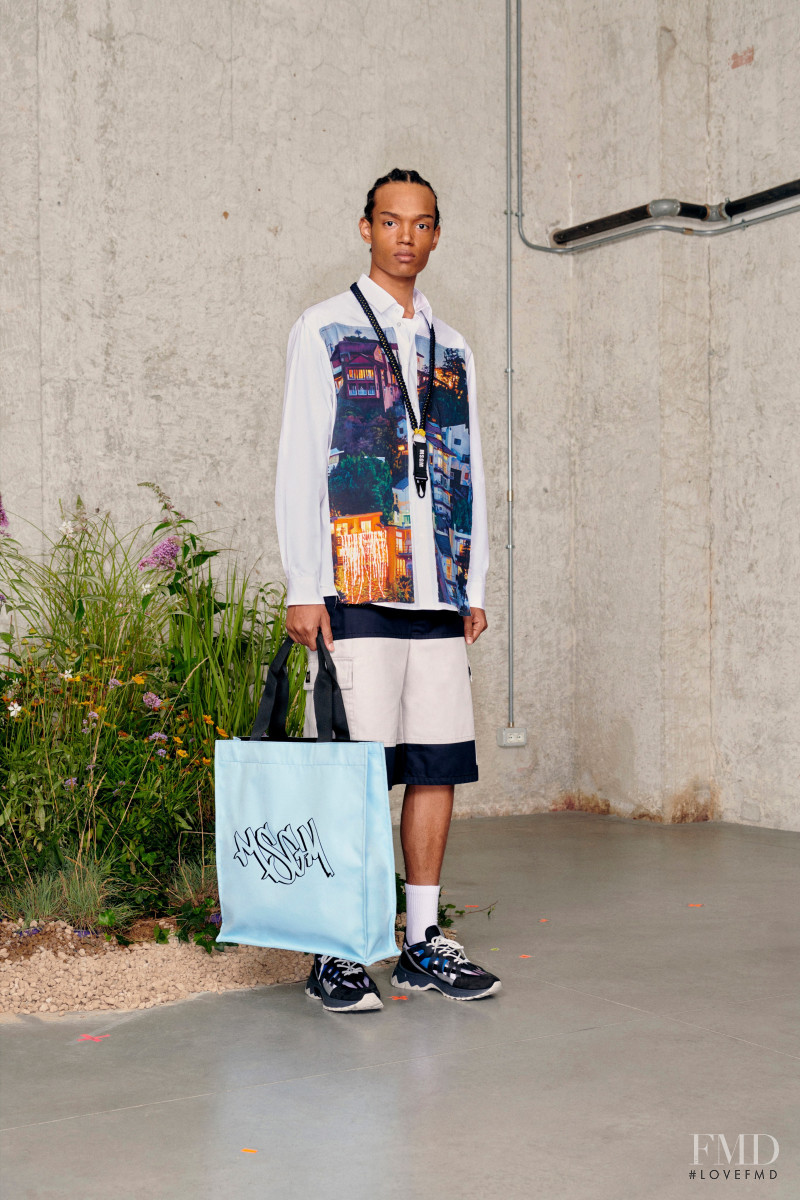 Nigel Herrenauw featured in  the MSGM lookbook for Spring/Summer 2021