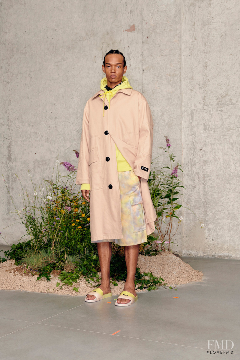 Nigel Herrenauw featured in  the MSGM lookbook for Spring/Summer 2021