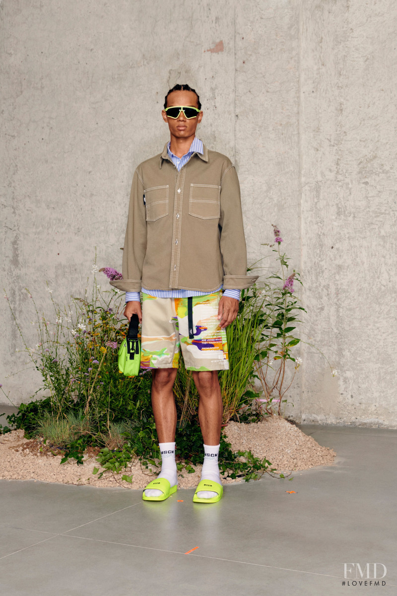 Nigel Herrenauw featured in  the MSGM lookbook for Spring/Summer 2021