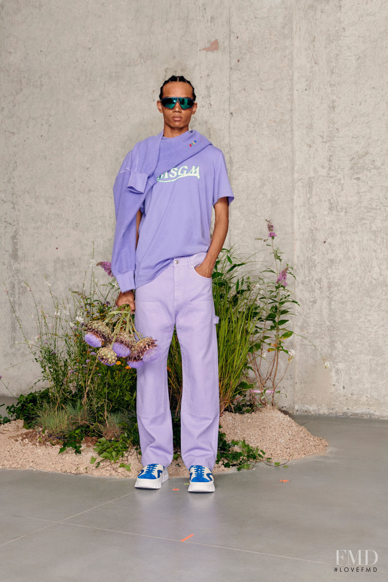 Nigel Herrenauw featured in  the MSGM lookbook for Spring/Summer 2021