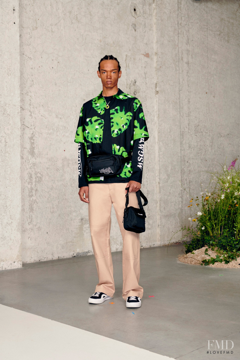 Nigel Herrenauw featured in  the MSGM lookbook for Spring/Summer 2021