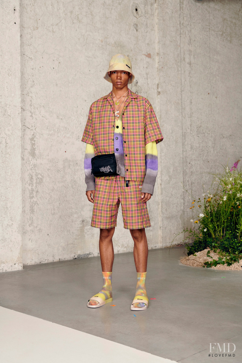 Nigel Herrenauw featured in  the MSGM lookbook for Spring/Summer 2021