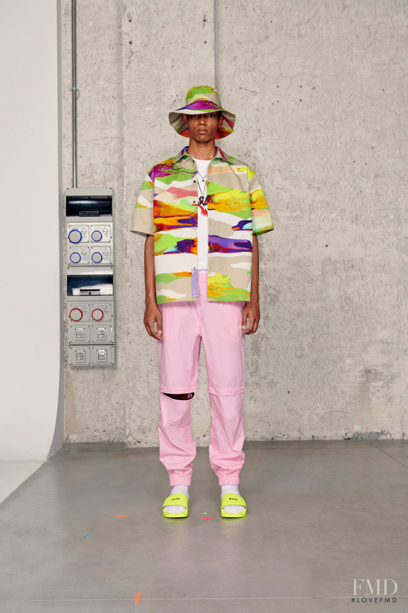 Nigel Herrenauw featured in  the MSGM lookbook for Spring/Summer 2021