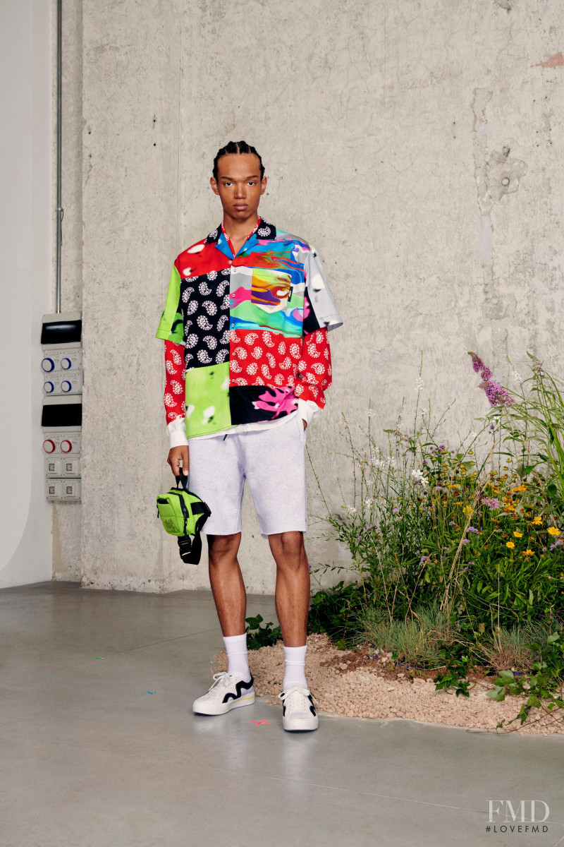 Nigel Herrenauw featured in  the MSGM lookbook for Spring/Summer 2021