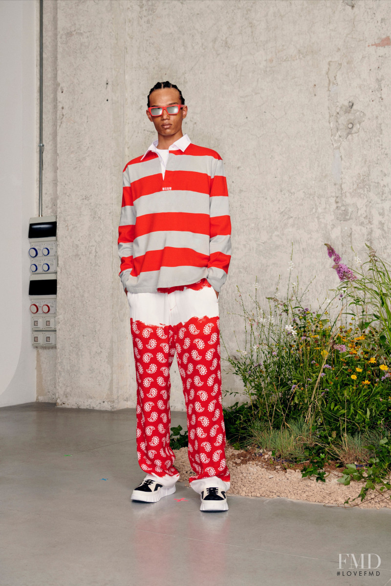 Nigel Herrenauw featured in  the MSGM lookbook for Spring/Summer 2021