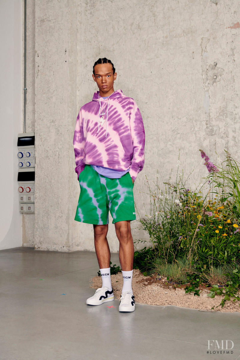 Nigel Herrenauw featured in  the MSGM lookbook for Spring/Summer 2021