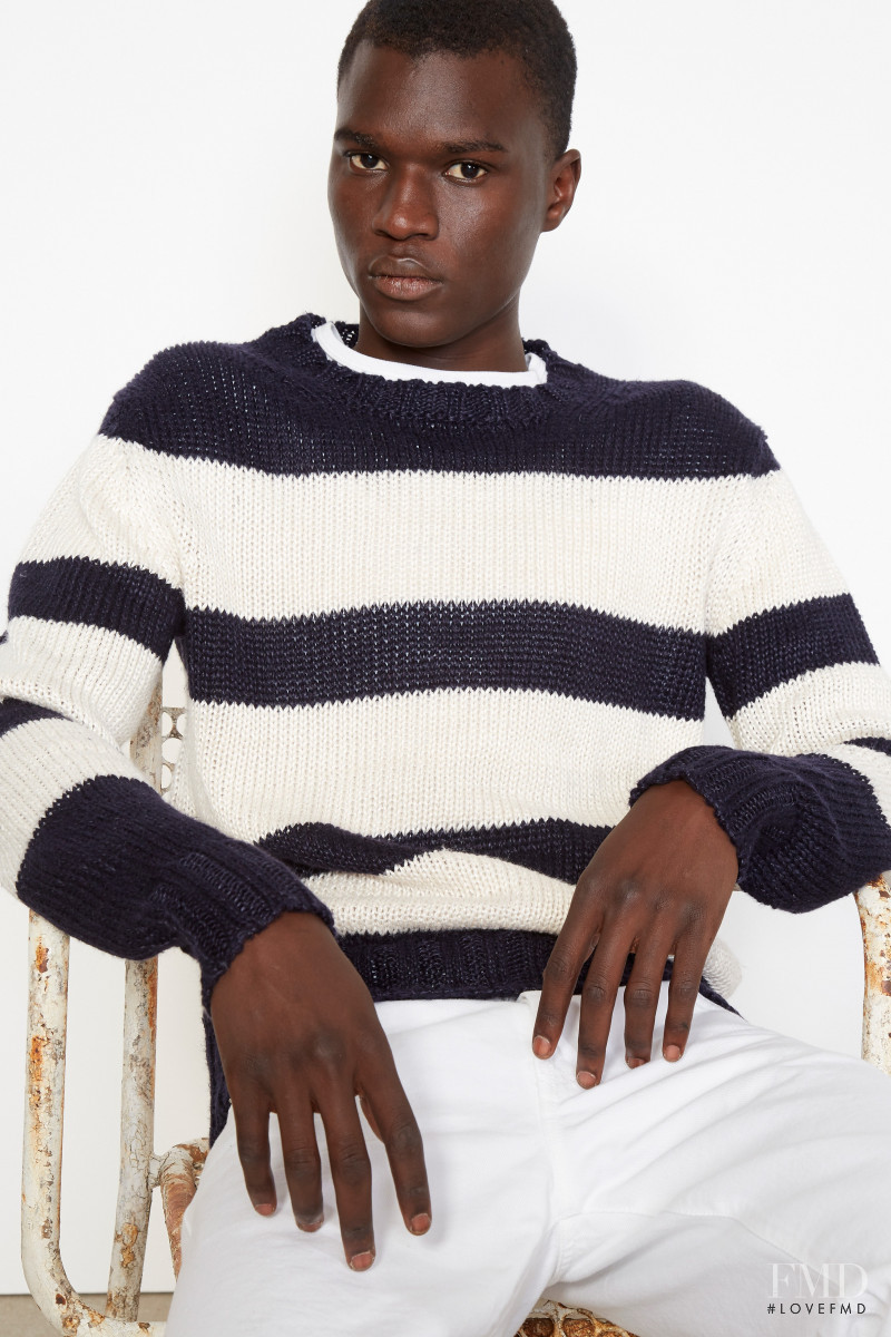 Mamadou Lo featured in  the Officine Generale lookbook for Spring/Summer 2021