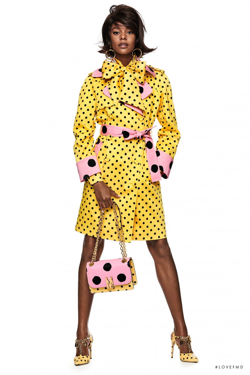 Karly Loyce featured in  the Moschino lookbook for Resort 2021
