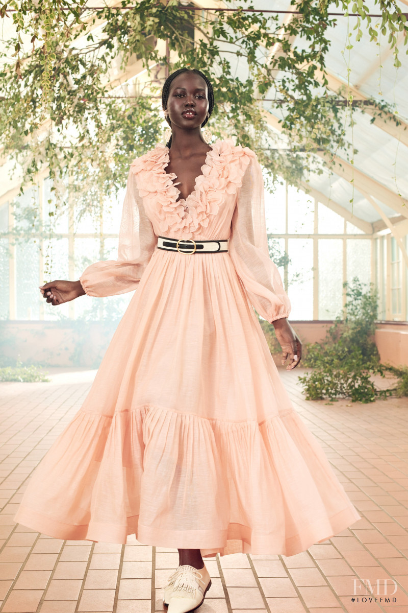 Adut Akech Bior featured in  the Zimmermann lookbook for Resort 2021