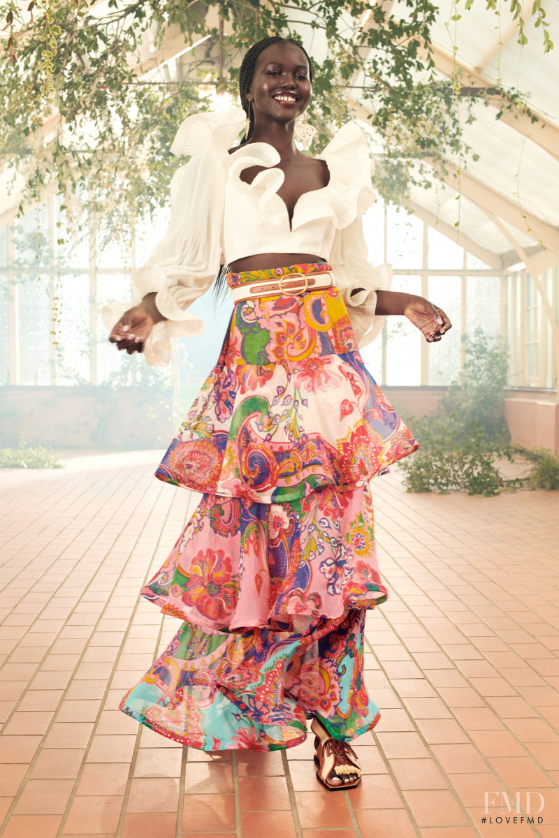 Adut Akech Bior featured in  the Zimmermann lookbook for Resort 2021