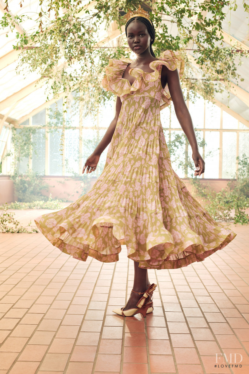 Adut Akech Bior featured in  the Zimmermann lookbook for Resort 2021