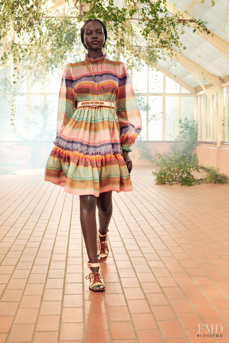 Adut Akech Bior featured in  the Zimmermann lookbook for Resort 2021