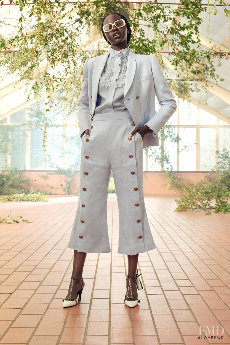 Adut Akech Bior featured in  the Zimmermann lookbook for Resort 2021