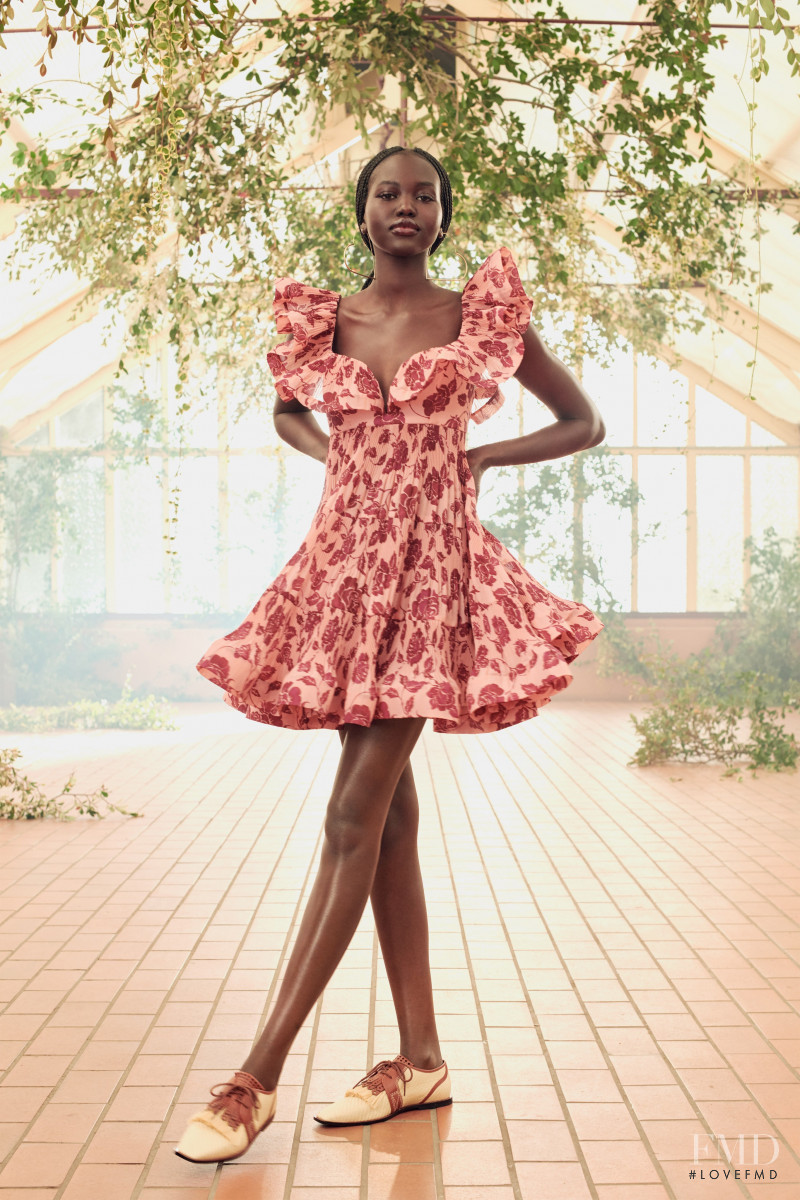 Adut Akech Bior featured in  the Zimmermann lookbook for Resort 2021