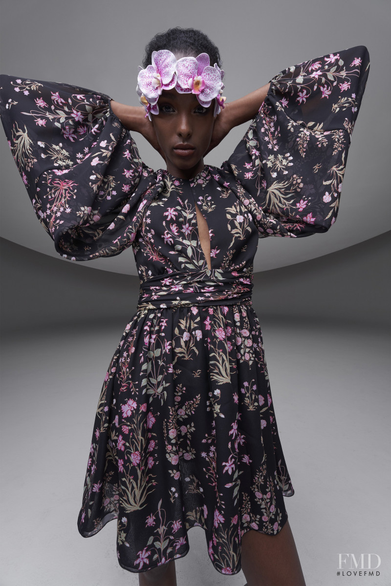 Malika Louback featured in  the Giambattista Valli lookbook for Resort 2021