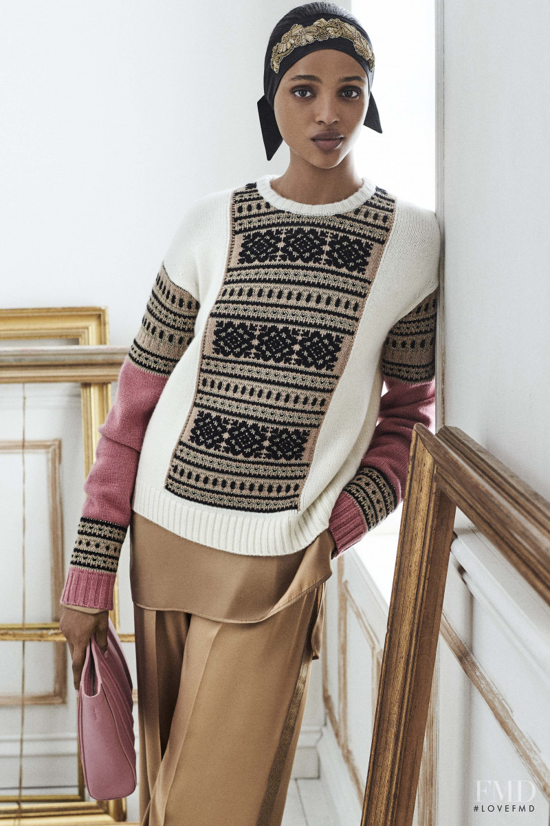 Aya Jones featured in  the Max Mara lookbook for Resort 2021