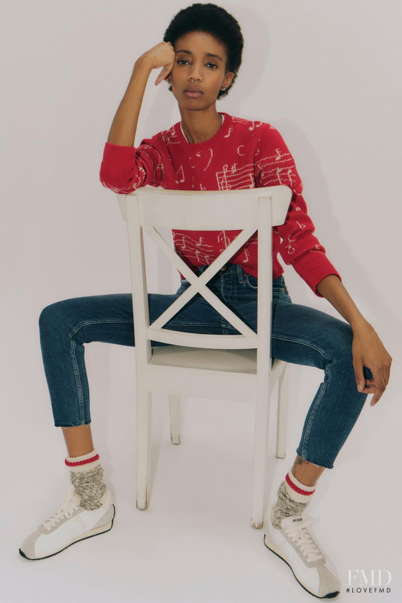 Hannah Shakespeare featured in  the RE/DONE Jeans lookbook for Resort 2021