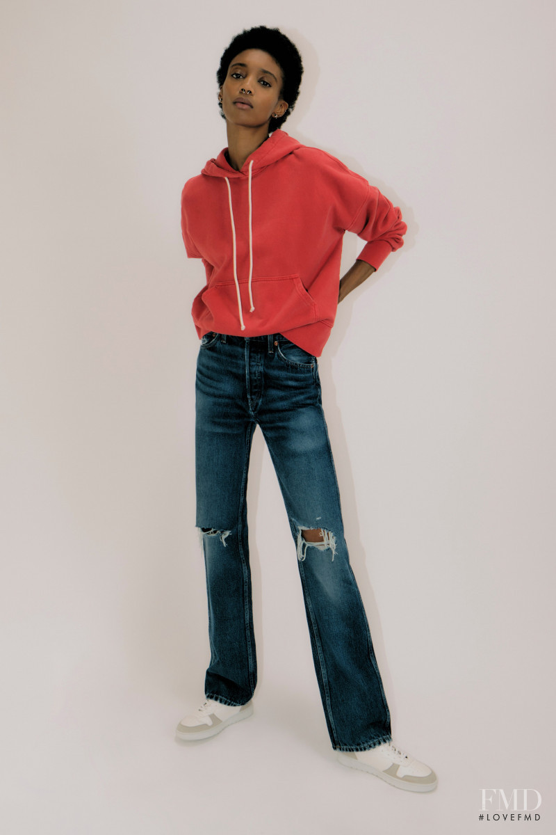 Hannah Shakespeare featured in  the RE/DONE Jeans lookbook for Resort 2021