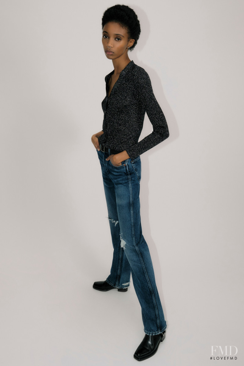 Hannah Shakespeare featured in  the RE/DONE Jeans lookbook for Resort 2021