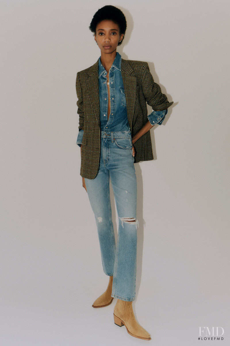Hannah Shakespeare featured in  the RE/DONE Jeans lookbook for Resort 2021