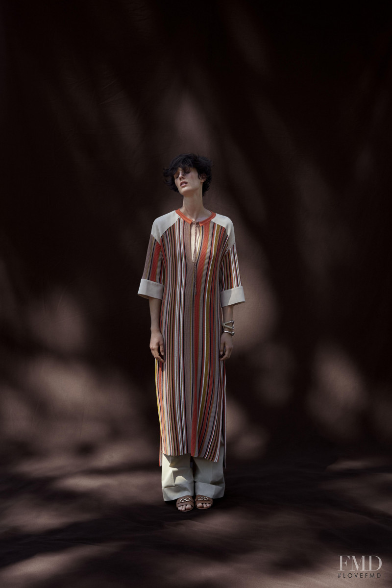 Marte Mei van Haaster featured in  the Salvatore Ferragamo lookbook for Resort 2021