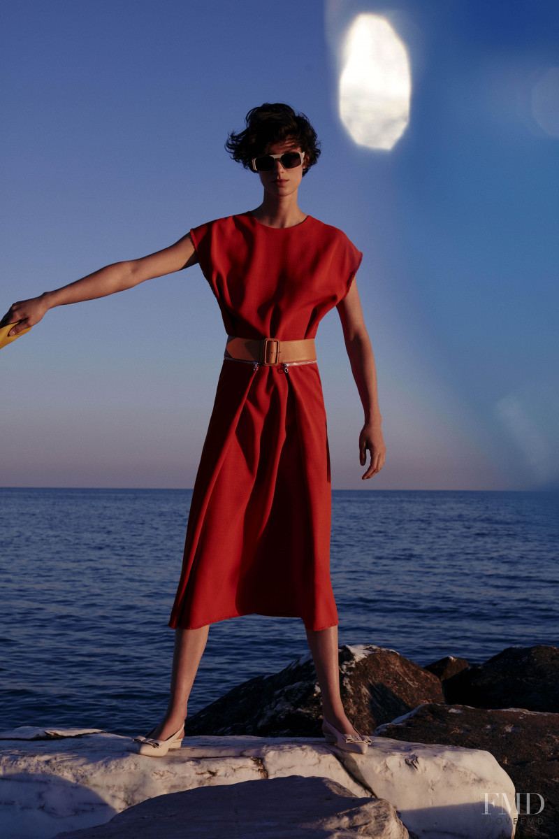 Marte Mei van Haaster featured in  the Salvatore Ferragamo lookbook for Resort 2021