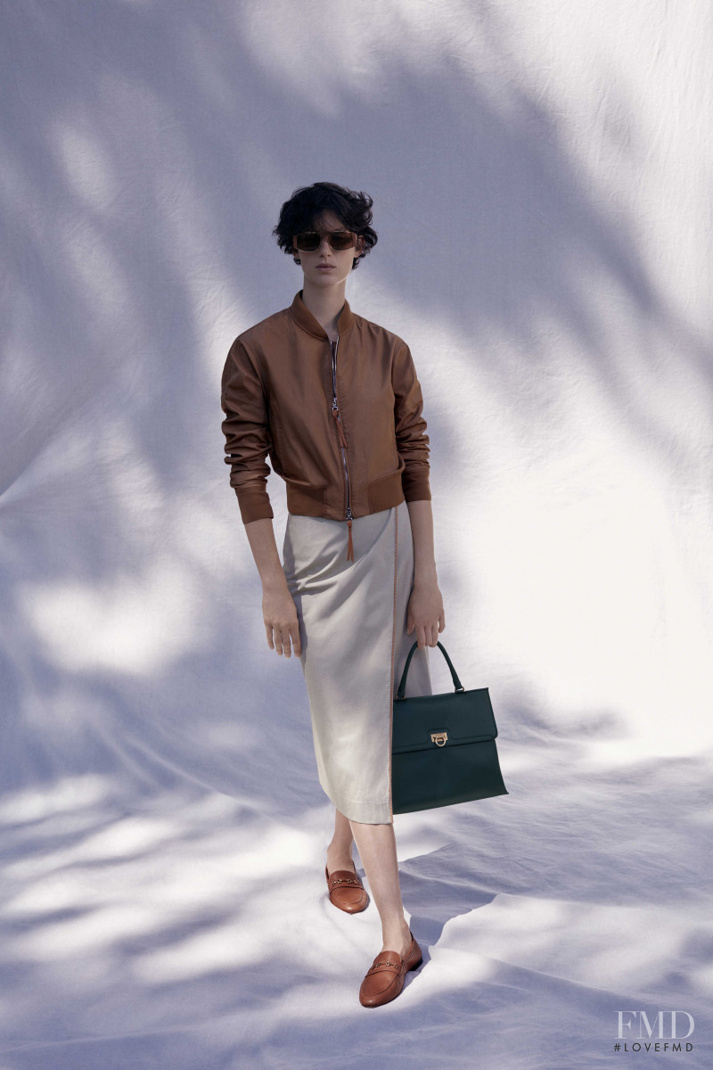 Marte Mei van Haaster featured in  the Salvatore Ferragamo lookbook for Resort 2021