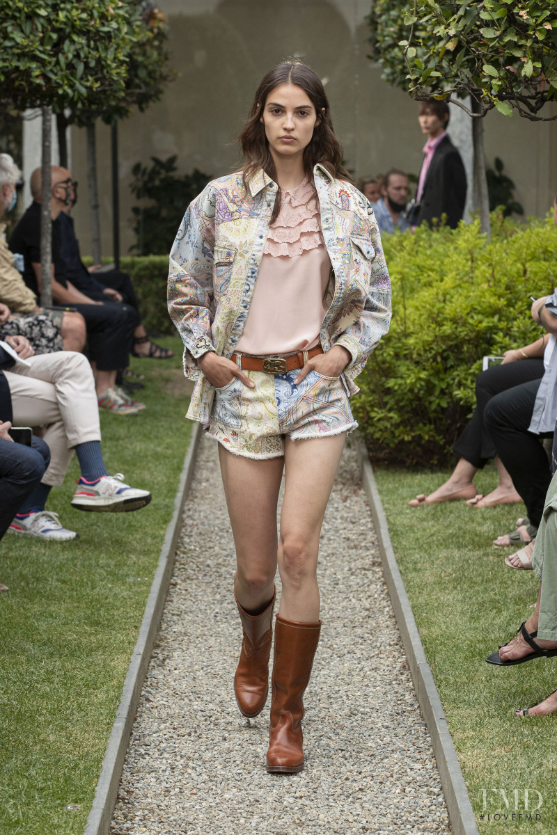 Camille Hurel featured in  the Etro fashion show for Spring/Summer 2021