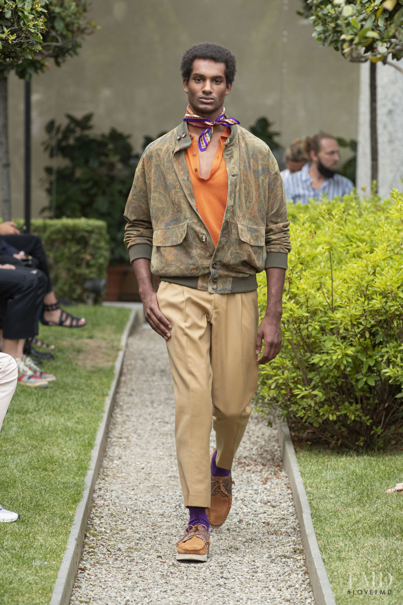 Omar Didiba featured in  the Etro fashion show for Spring/Summer 2021