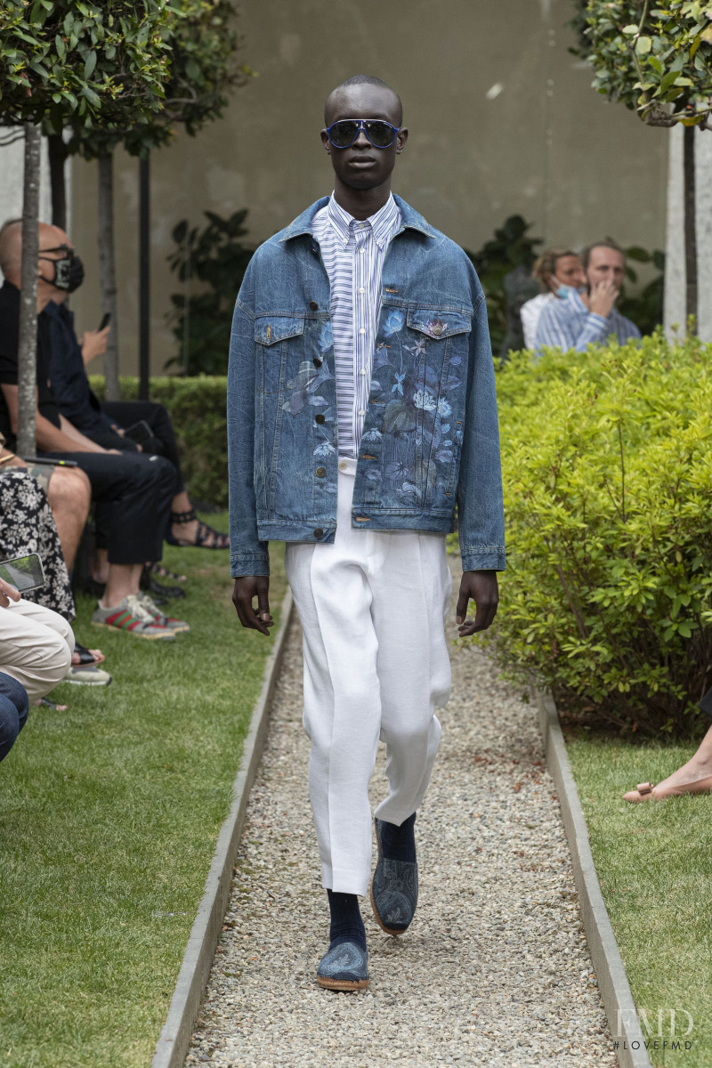 Mouhamed Sall featured in  the Etro fashion show for Spring/Summer 2021