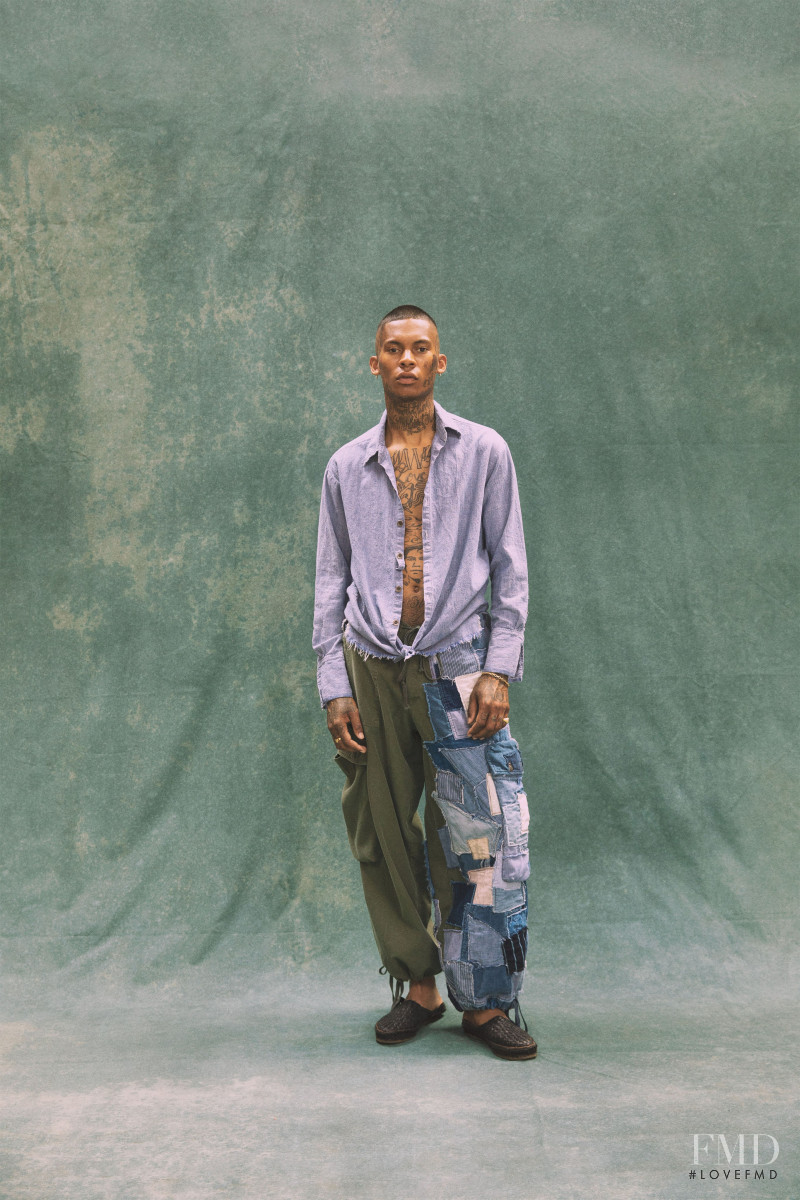 Deion Smith featured in  the Greg Lauren lookbook for Spring/Summer 2021