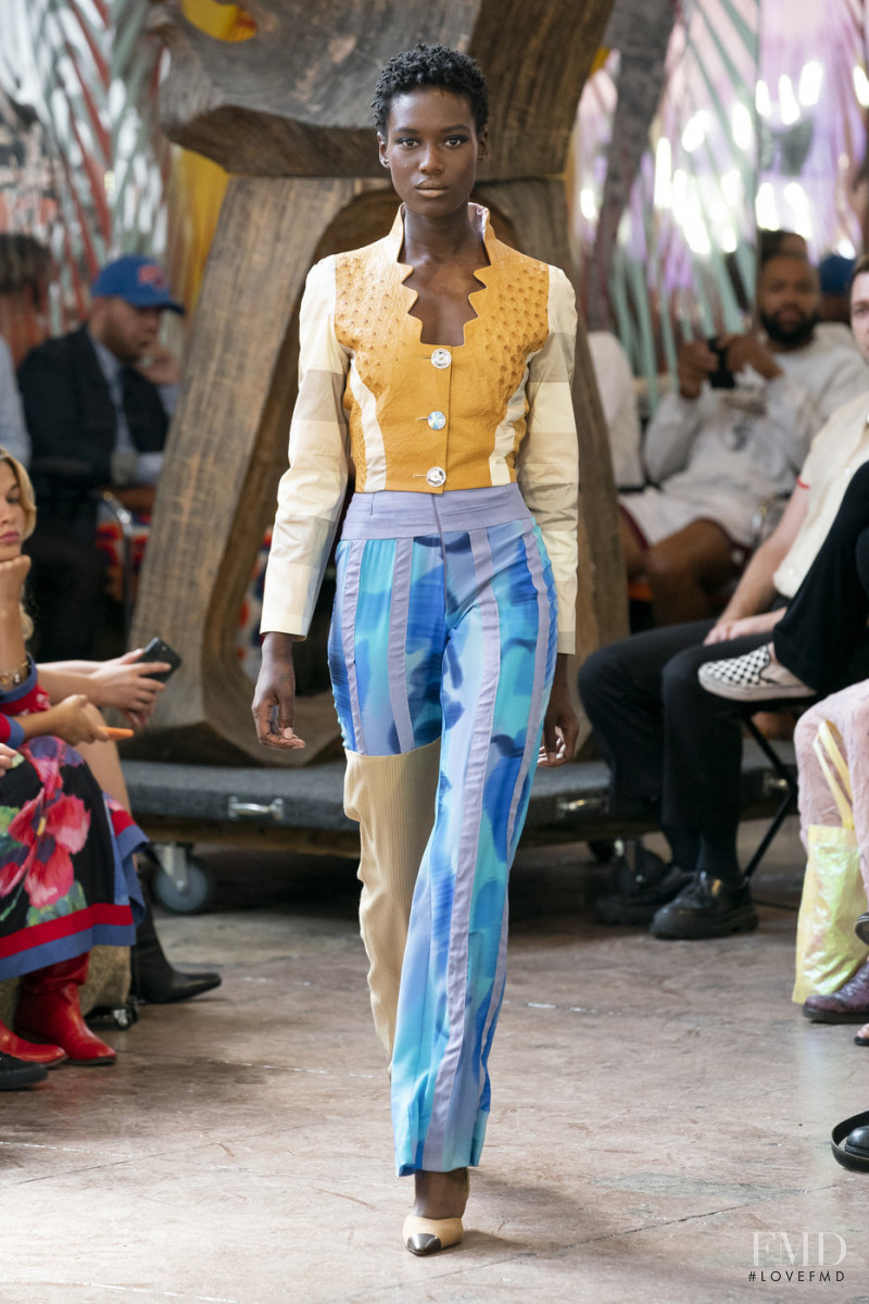 Essence Taylor featured in  the Lou Dallas fashion show for Spring/Summer 2020