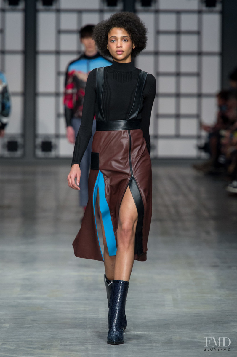 Aya Jones featured in  the Trussardi fashion show for Autumn/Winter 2018