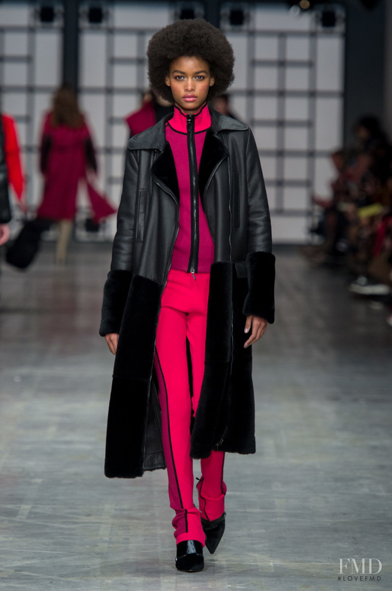 Blesnya Minher featured in  the Trussardi fashion show for Autumn/Winter 2018