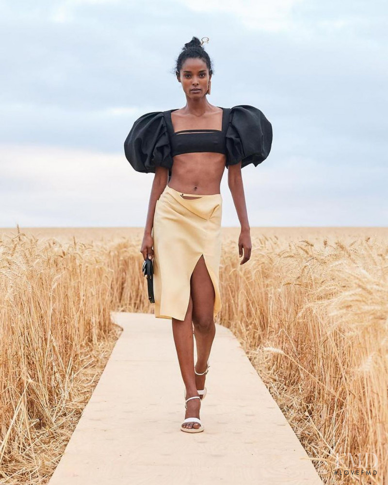 Malika Louback featured in  the Jacquemus fashion show for Spring/Summer 2021